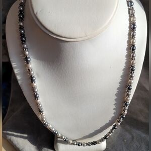 Napier 3 tone silver necklace with sparkly accents